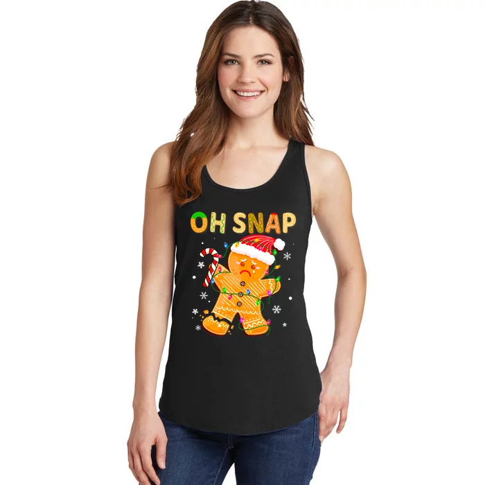 Oh Snap Gingerbread Man Christmas Cookie Costume Baking Team Ladies Essential Tank