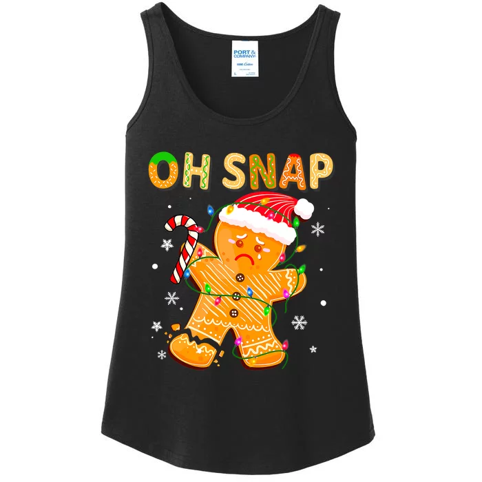 Oh Snap Gingerbread Man Christmas Cookie Costume Baking Team Ladies Essential Tank