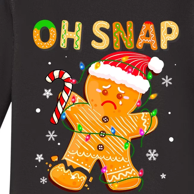 Oh Snap Gingerbread Man Christmas Cookie Costume Baking Team Baby Long Sleeve Bodysuit