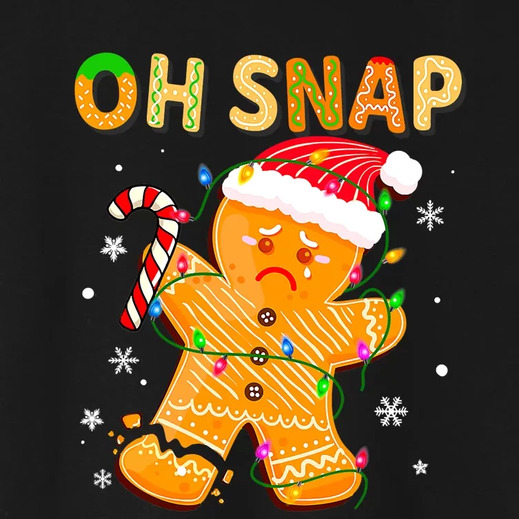 Oh Snap Gingerbread Man Christmas Cookie Costume Baking Team Women's Crop Top Tee