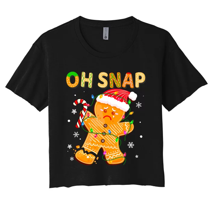 Oh Snap Gingerbread Man Christmas Cookie Costume Baking Team Women's Crop Top Tee