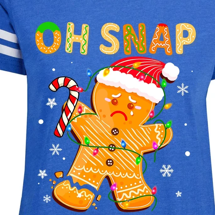 Oh Snap Gingerbread Man Christmas Cookie Costume Baking Team Enza Ladies Jersey Football T-Shirt