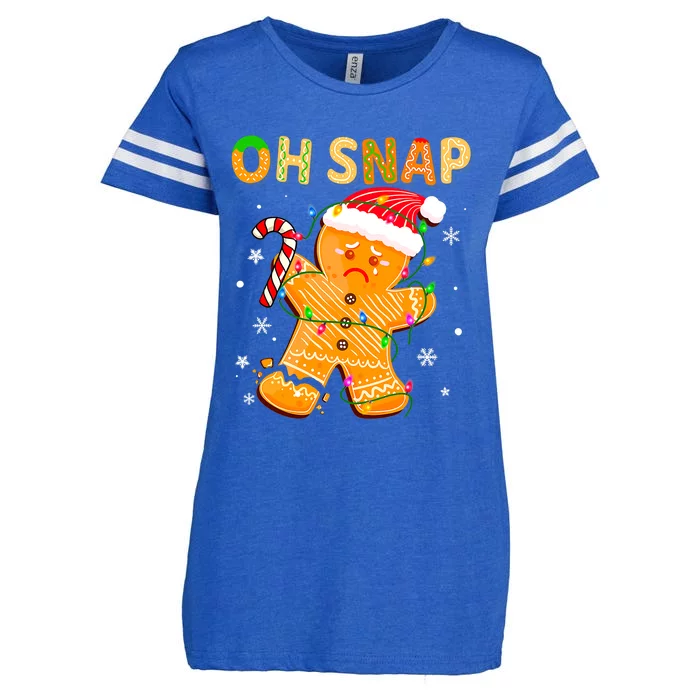 Oh Snap Gingerbread Man Christmas Cookie Costume Baking Team Enza Ladies Jersey Football T-Shirt