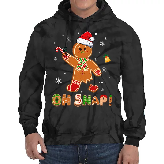 Oh Snap Gingerbread Christmas holiday Tie Dye Hoodie