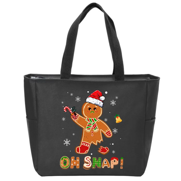 Oh Snap Gingerbread Christmas holiday Zip Tote Bag