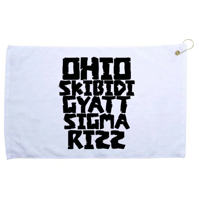 Ohio S.K.I.B.I.D.I Gyatt Sigma Rizz Grommeted Golf Towel