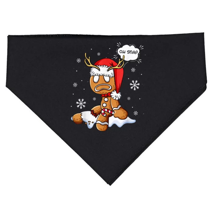 Oh Snap Gingerbread Man Santa Hat Ugly Christmas Baking Team USA-Made Doggie Bandana