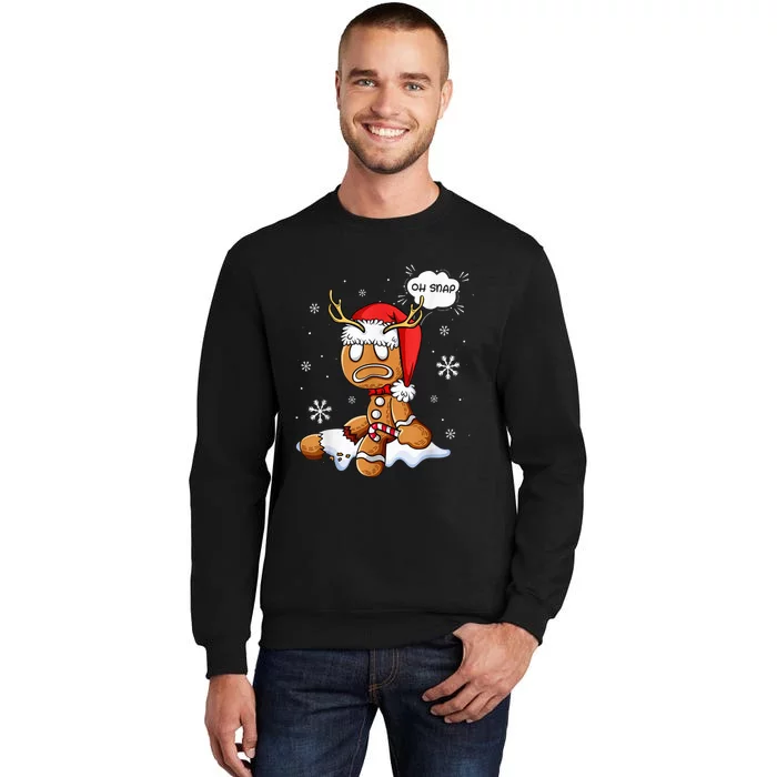 Oh Snap Gingerbread Man Santa Hat Ugly Christmas Baking Team Sweatshirt