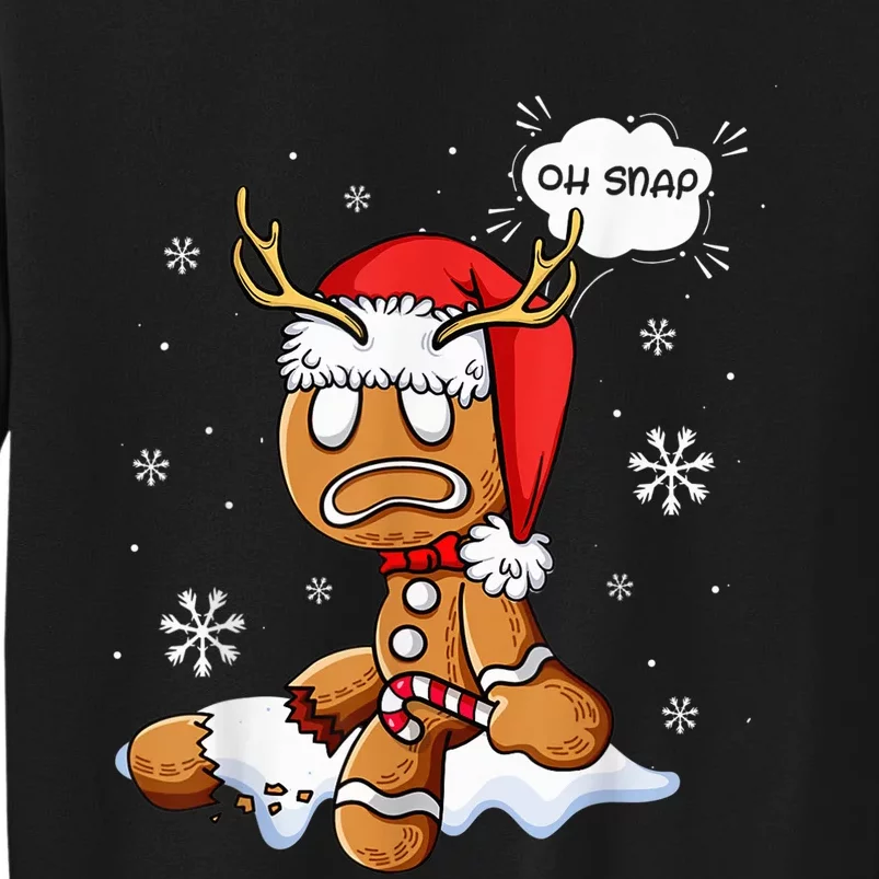 Oh Snap Gingerbread Man Santa Hat Ugly Christmas Baking Team Sweatshirt