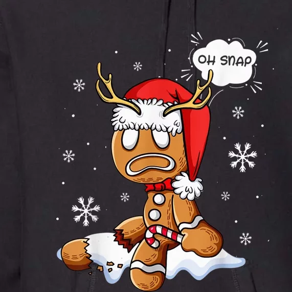 Oh Snap Gingerbread Man Santa Hat Ugly Christmas Baking Team Premium Hoodie