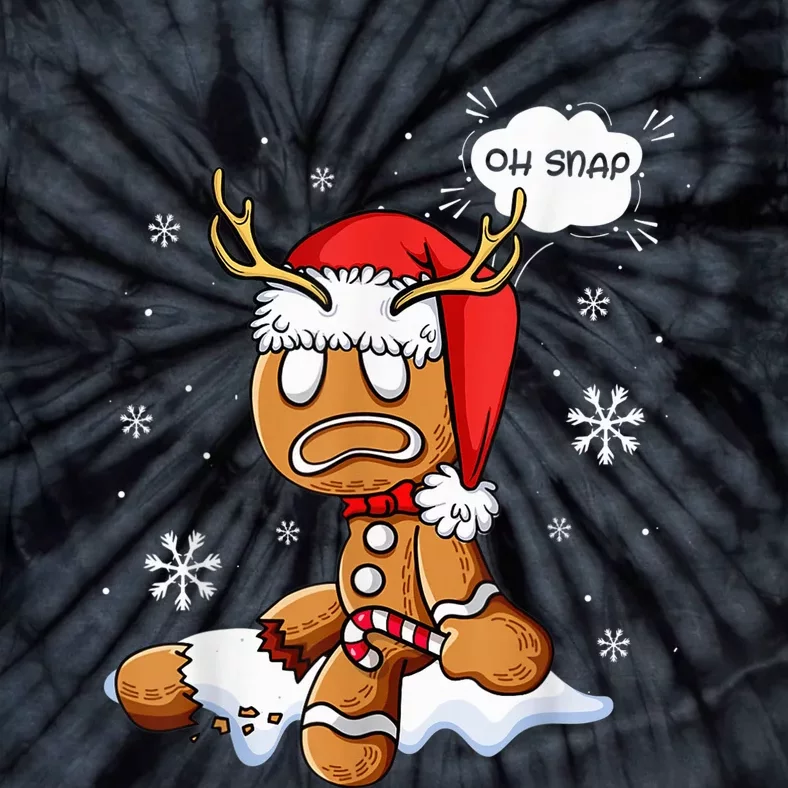 Oh Snap Gingerbread Man Santa Hat Ugly Christmas Baking Team Tie-Dye T-Shirt