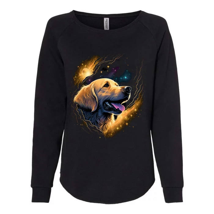 Outer Space Goldie On Galaxy Astronaut Golden Retriever Gift Womens California Wash Sweatshirt