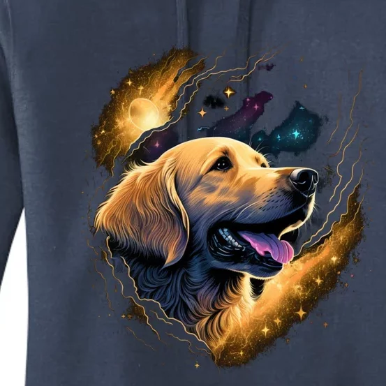 Outer Space Goldie On Galaxy Astronaut Golden Retriever Gift Women's Pullover Hoodie