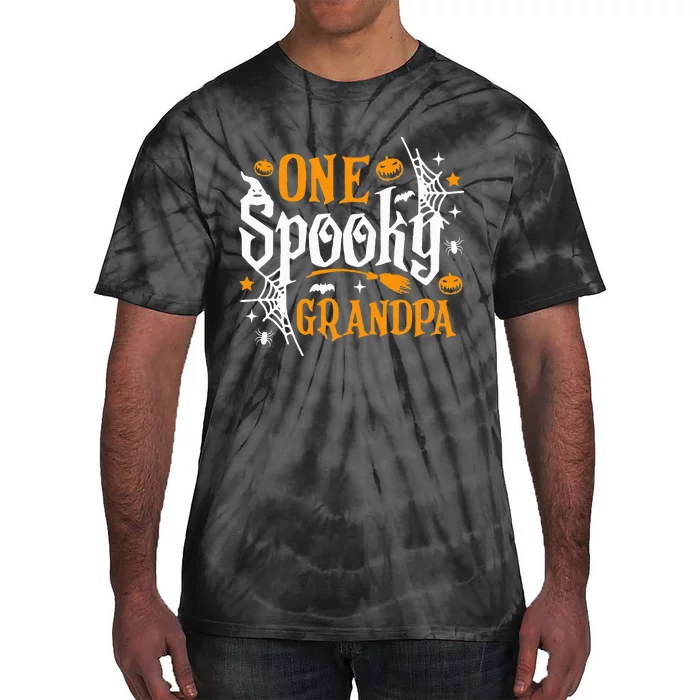 One Spooky Grandpa Funny Halloween Matching Family Tie-Dye T-Shirt