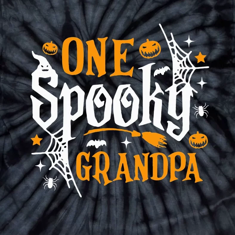 One Spooky Grandpa Funny Halloween Matching Family Tie-Dye T-Shirt