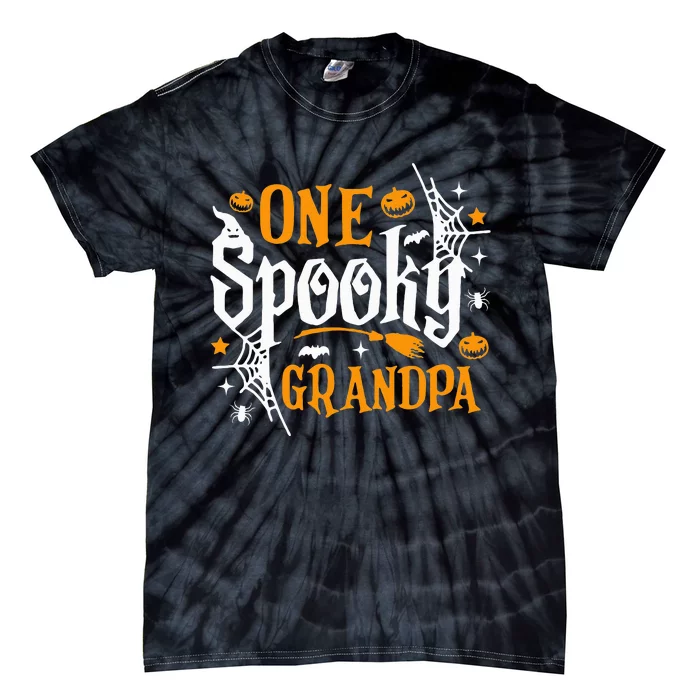 One Spooky Grandpa Funny Halloween Matching Family Tie-Dye T-Shirt