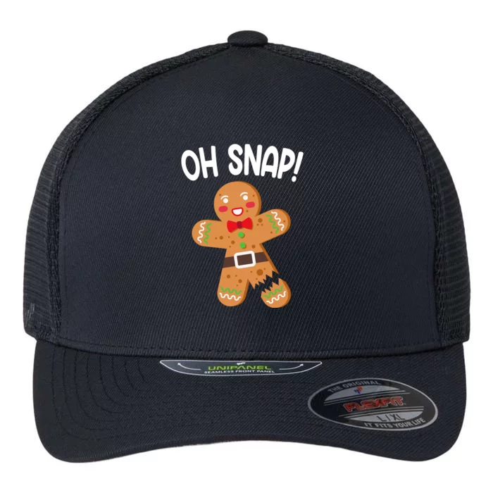 Oh Snap Gingerbread Funny Christmas Flexfit Unipanel Trucker Cap