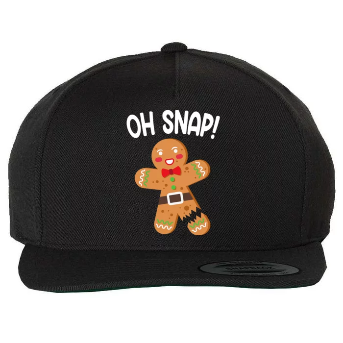 Oh Snap Gingerbread Funny Christmas Wool Snapback Cap