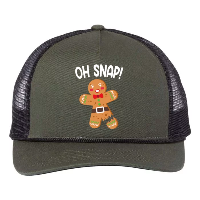 Oh Snap Gingerbread Funny Christmas Retro Rope Trucker Hat Cap