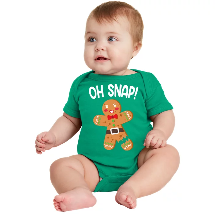 Oh Snap Gingerbread Funny Christmas Baby Bodysuit