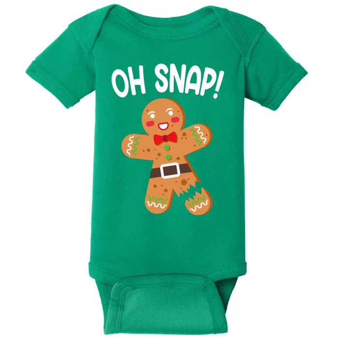 Oh Snap Gingerbread Funny Christmas Baby Bodysuit