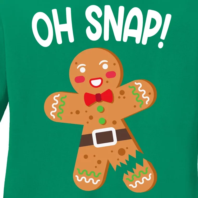 Oh Snap Gingerbread Funny Christmas Ladies Long Sleeve Shirt