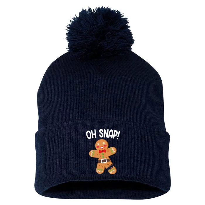 Oh Snap Gingerbread Funny Christmas Pom Pom 12in Knit Beanie