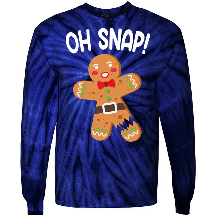 Oh Snap Gingerbread Funny Christmas Tie-Dye Long Sleeve Shirt