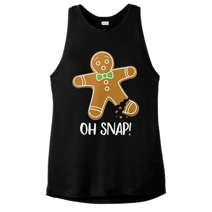 Oh Snap Gingerbread Man Cookie Broken Leg Funny Ladies Tri-Blend Wicking Tank