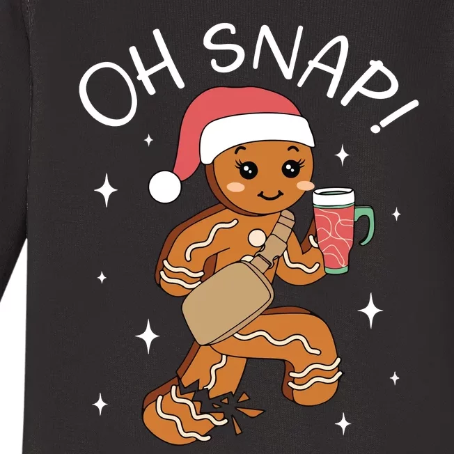 Oh Snap Gingerbread Christmas Baby Long Sleeve Bodysuit