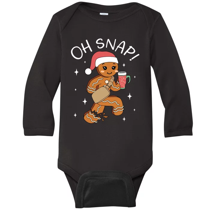 Oh Snap Gingerbread Christmas Baby Long Sleeve Bodysuit