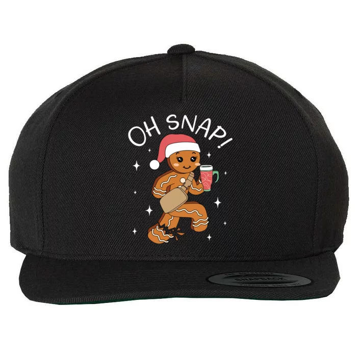 Oh Snap Gingerbread Christmas Wool Snapback Cap