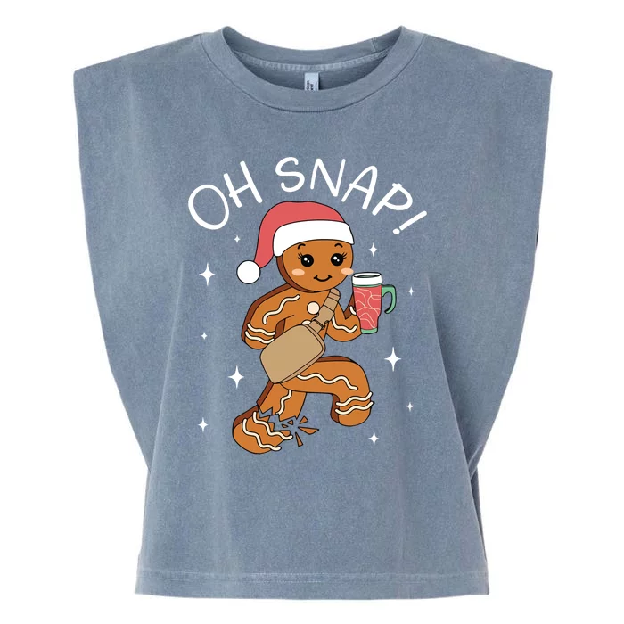 Oh Snap Gingerbread Christmas Garment-Dyed Women's Muscle Tee