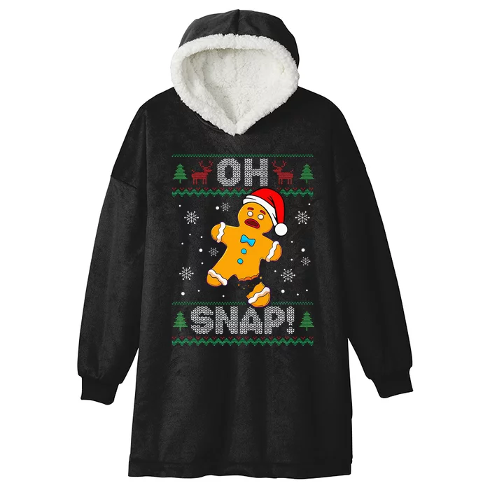 Oh Snap Gingerbread Man Christmas Funny Cookie Baking Xmas Hooded Wearable Blanket