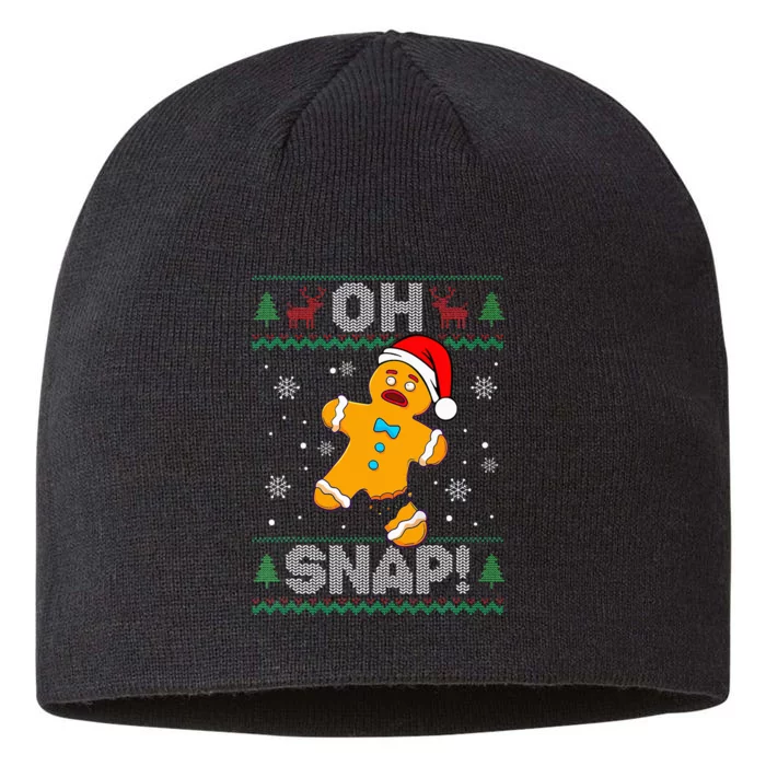 Oh Snap Gingerbread Man Christmas Funny Cookie Baking Xmas 8 1/2in Sustainable Knit Beanie