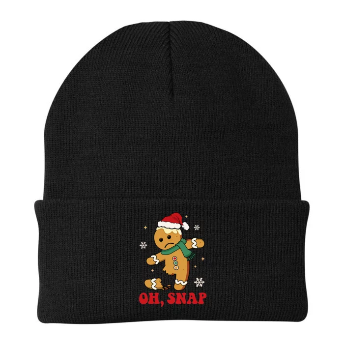 Oh Snap Gingerbread Man Retro Merry Christmas Xmas Knit Cap Winter Beanie