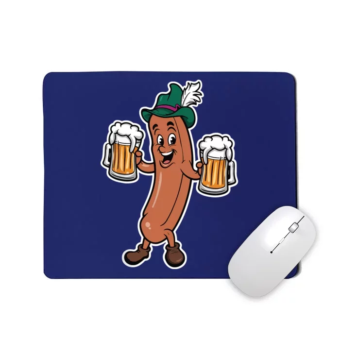 Oktoberfest Sausage Germany Lederhosen Bier Beer Mousepad