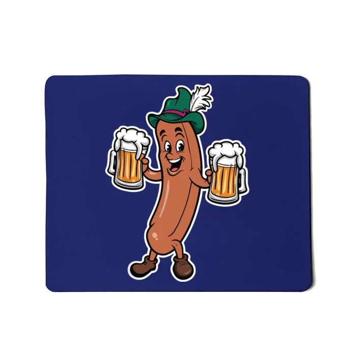 Oktoberfest Sausage Germany Lederhosen Bier Beer Mousepad