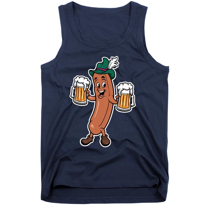 Oktoberfest Sausage Germany Lederhosen Bier Beer Tank Top