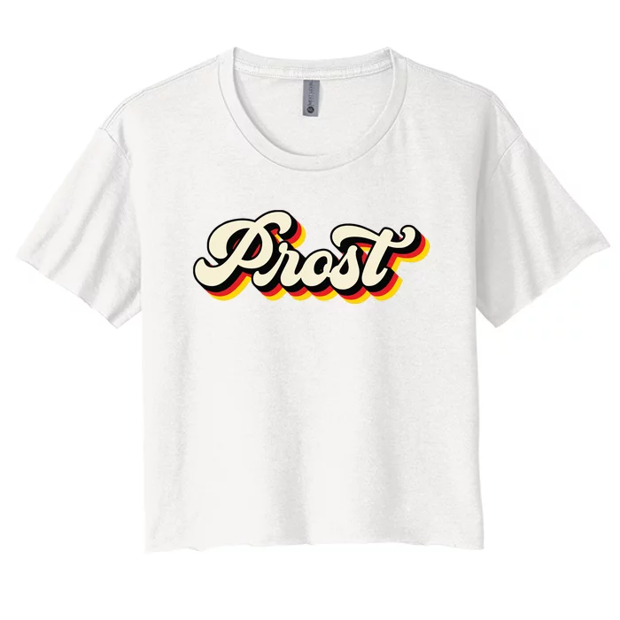 Oktoberfest Shirts German Vintage Octoberfest Prost Women's Crop Top Tee