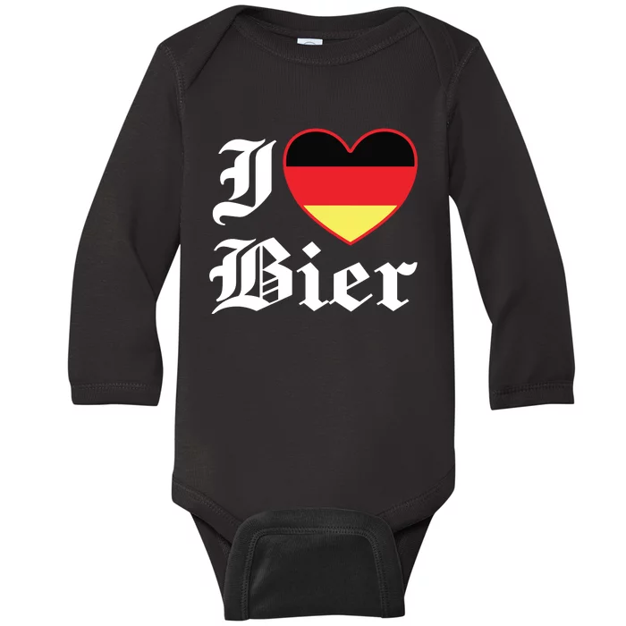 Oktoberfest Shirts German I Love Beer Octoberfest Baby Long Sleeve Bodysuit