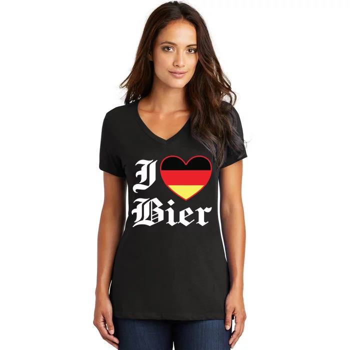 Oktoberfest Shirts German I Love Beer Octoberfest Women's V-Neck T-Shirt