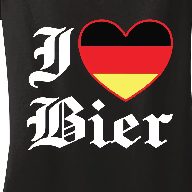 Oktoberfest Shirts German I Love Beer Octoberfest Women's V-Neck T-Shirt