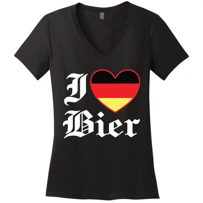 Oktoberfest Shirts German I Love Beer Octoberfest Women's V-Neck T-Shirt