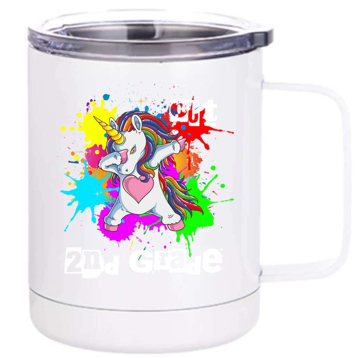 Out Second Grade Dabbing 2Nd Grade Graduation Unicorn Gift Front & Back 12oz Stainless Steel Tumbler Cup