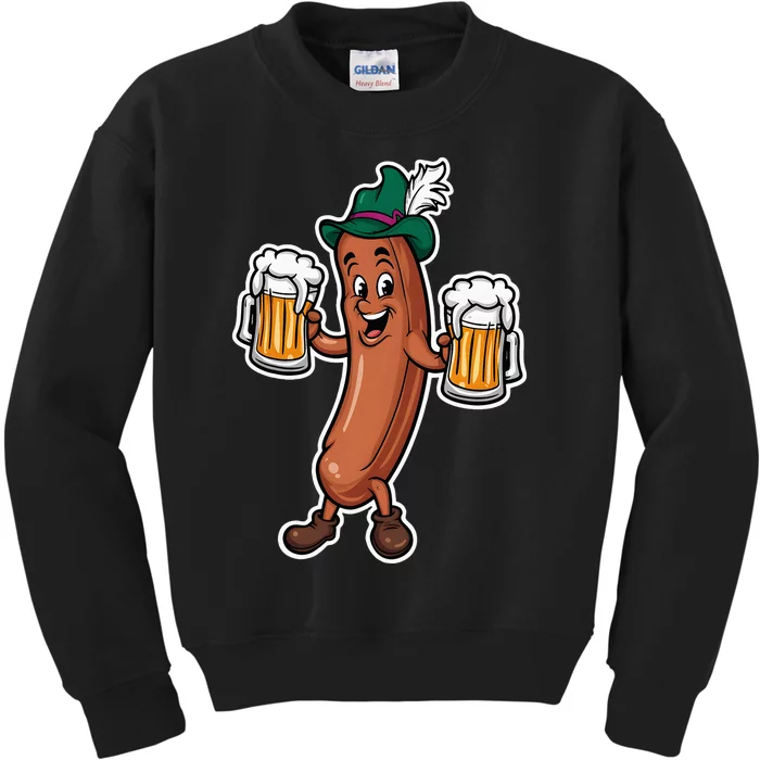 Oktoberfest Sausage Germany Lederhosen Bier Beer Kids Sweatshirt