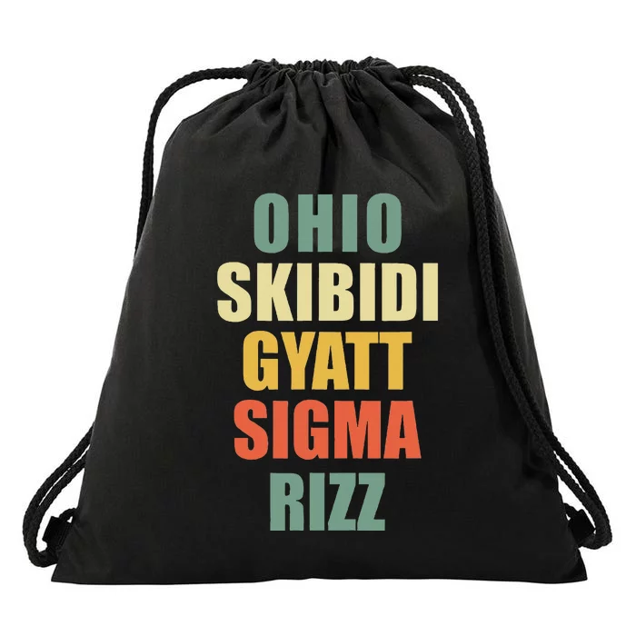 Ohio S.K.I.B.I.D.I Gyatt Sigma Rizz Drawstring Bag