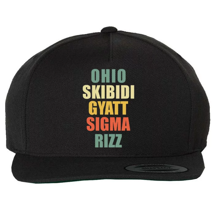 Ohio S.K.I.B.I.D.I Gyatt Sigma Rizz Wool Snapback Cap