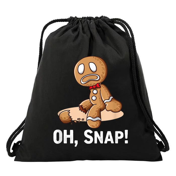 Oh Snap Gingerbread Cookie Man Broken Leg Drawstring Bag