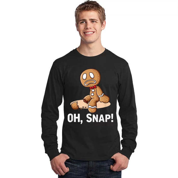 Oh Snap Gingerbread Cookie Man Broken Leg Tall Long Sleeve T-Shirt